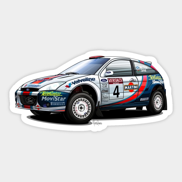 全国どこでも送料無料！ Focus Ford - Martini WRC Focus Ford Wrc TeePublic | Sticker - レーシングカー